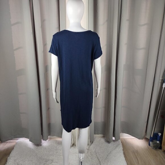 Gap Women's Blue Softspun Cotton Blend Short Sleeve T-Shirt Dress Size Large - Picture 3 of 11